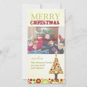 Cartes Pour Fêtes Annuelles PixDezines Ornements de Noël Rétro Arbre