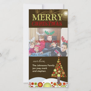 Cartes Pour Fêtes Annuelles PixDezines Ornements de Noël Rétro Arbre