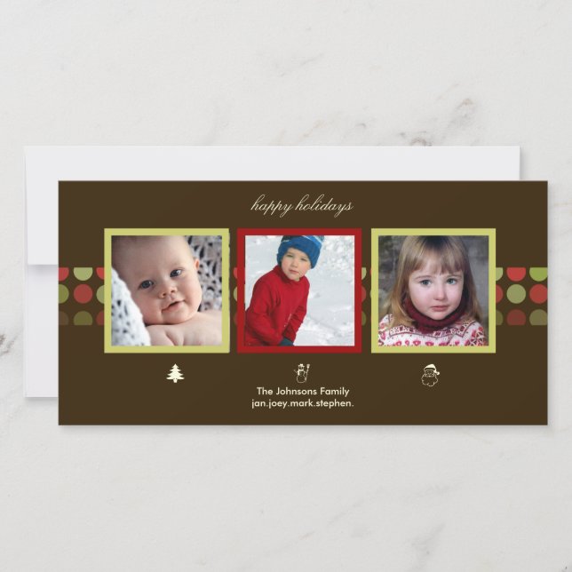 Cartes Pour Fêtes Annuelles PixDezines retro dots, photo cards (Devant)
