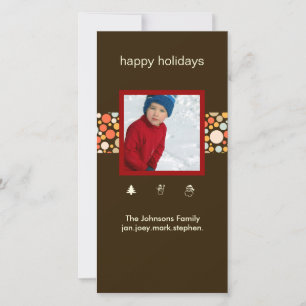 Cartes Pour Fêtes Annuelles PixDezines retro ornaments, photo cards