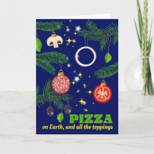 Cartes Pour Fêtes Annuelles Pizza restaurant italien traiteur Christmas Holida