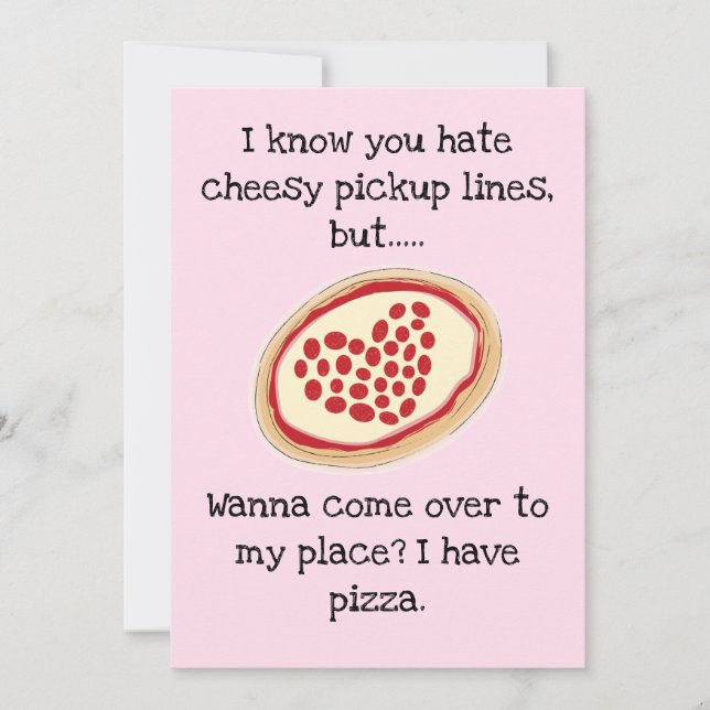 Cartes Pour Fêtes Annuelles Pizza Valentine Flat (Devant)