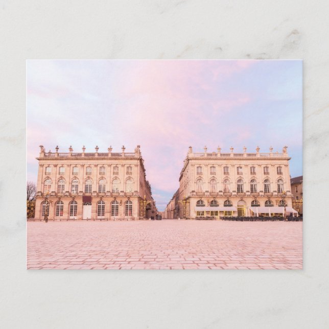 Cartes Pour Fêtes Annuelles Placer Stanislas Nancy France au coucher du soleil (Devant)