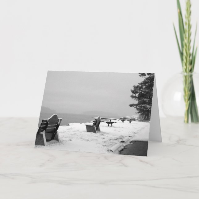 Cartes Pour Fêtes Annuelles Plage de galets Scène d'hiver 3 (Devant)