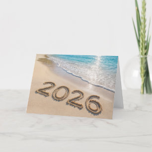 Cartes Pour Fêtes Annuelles Plage de l'île tropicale du Nouvel An 2027