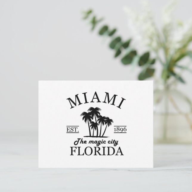 Cartes Pour Fêtes Annuelles Plage de Miami City en Floride (Debout devant)