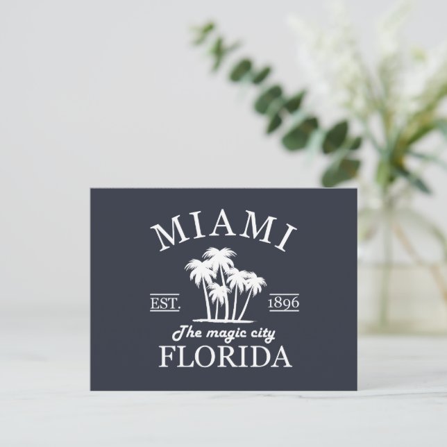 Cartes Pour Fêtes Annuelles Plage de Miami City en Floride (Debout devant)