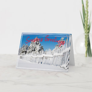 Cartes Pour Fêtes Annuelles Plage de ski de neige - Photo personnalisée