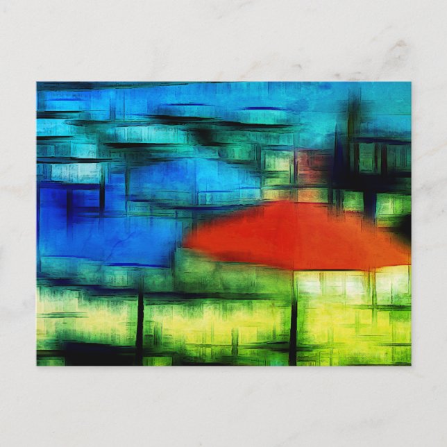 Cartes Pour Fêtes Annuelles Plage effet numérique de style "impression" (Devant)