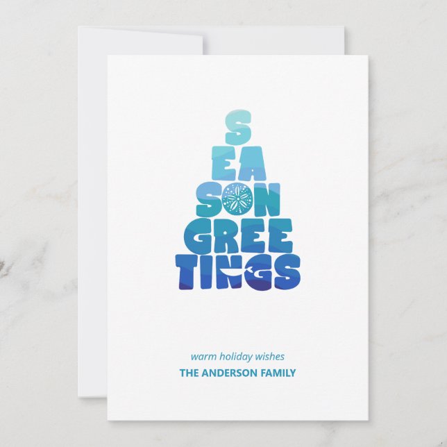 Cartes Pour Fêtes Annuelles Plage Mers et salutations (Devant)