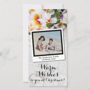 Cartes Pour Fêtes Annuelles Plage Noël Chaleureux Plumeria Lei