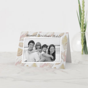 Cartes Pour Fêtes Annuelles Plage Noël photo horizontale repliée