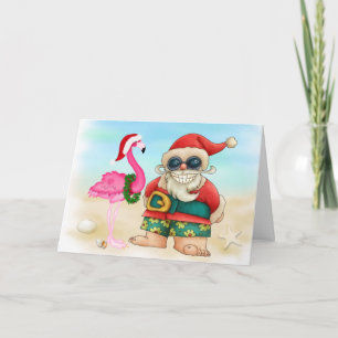 Cartes Pour Fêtes Annuelles Plage Père Noël - SRF