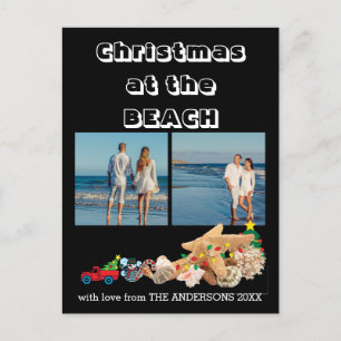 Cartes Pour Fêtes Annuelles Plage personnalisée 🎄 Coquillages de Noël Collage