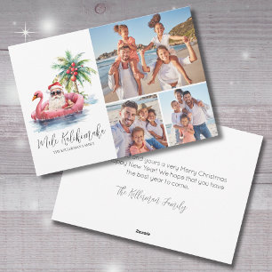 Cartes Pour Fêtes Annuelles Plage Santa Mele Kalikimaka Photo de Noël