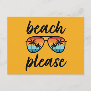 Cartes Pour Fêtes Annuelles Plage s'il vous plaît lunettes de soleil rétro