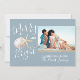 Cartes Pour Fêtes Annuelles Plage Starfish and Sand Dollar Photo