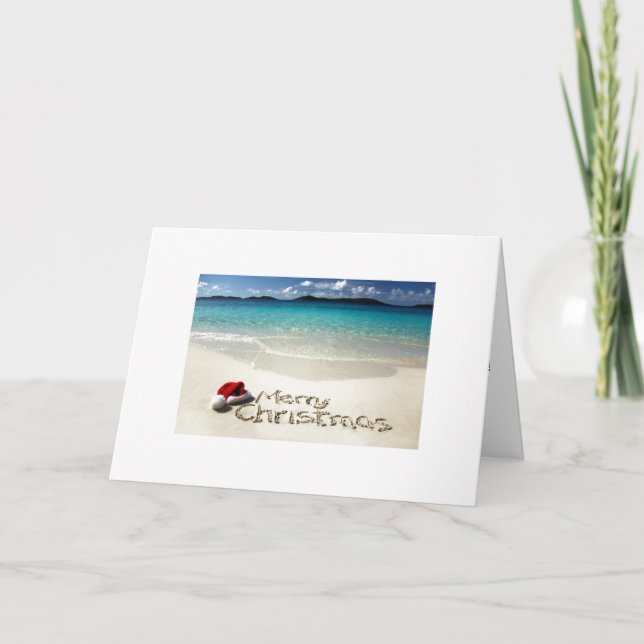 CARTES POUR FÊTES ANNUELLES PLAGE/SUR LES KILOMÈTRES DE NOËL (Devant)