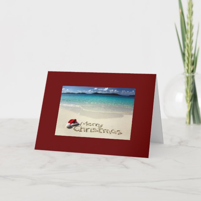CARTES POUR FÊTES ANNUELLES PLAGE/SUR LES KILOMÈTRES NOËL (Devant)