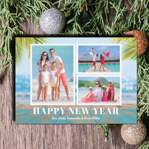 Cartes Pour Fêtes Annuelles Plage tropicale Bonne année photo