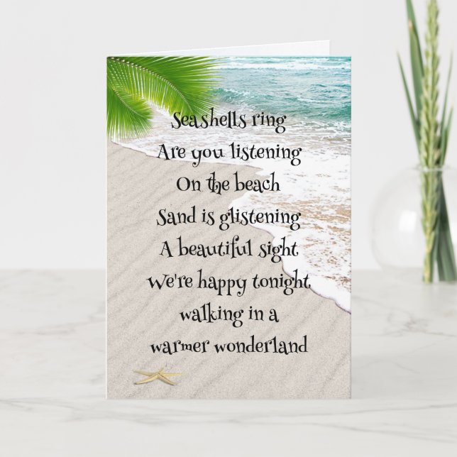 Cartes Pour Fêtes Annuelles Plage Tropicale de Noël Avec Starfish (Devant)