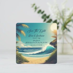 Cartes Pour Fêtes Annuelles Plage tropicale estivale