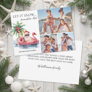 Cartes Pour Fêtes Annuelles Plage tropicale Photo de Noël drôle