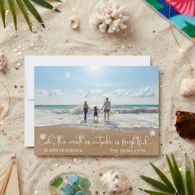 Cartes Pour Fêtes Annuelles Plage Vacances Tropicales Vacances Noël Photo (Créateur téléchargé)
