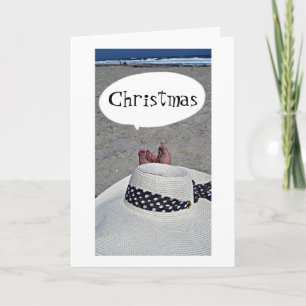 CARTES POUR FÊTES ANNUELLES PLAGE WISHES=CHALEUREUX NOËL VOUS SOUHAITE !