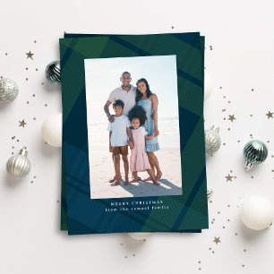 Cartes Pour Fêtes Annuelles Plaid classique simple photo de Noël verticale