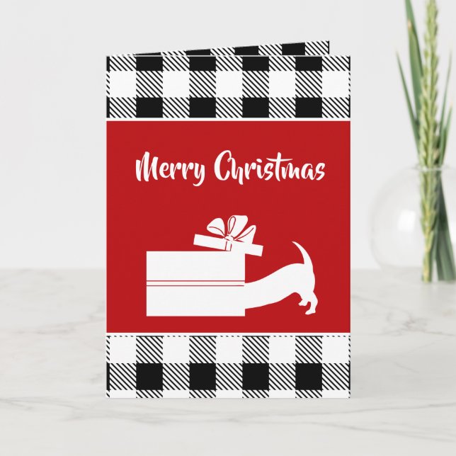 Cartes Pour Fêtes Annuelles Plaid de teckels de vacances (Devant)
