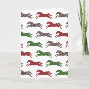 Cartes Pour Fêtes Annuelles Plaid Horse Pattern Christmas Greeting