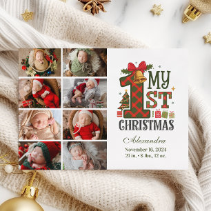 Cartes Pour Fêtes Annuelles  Plaid Rustique 8 Photo  Premier Noël