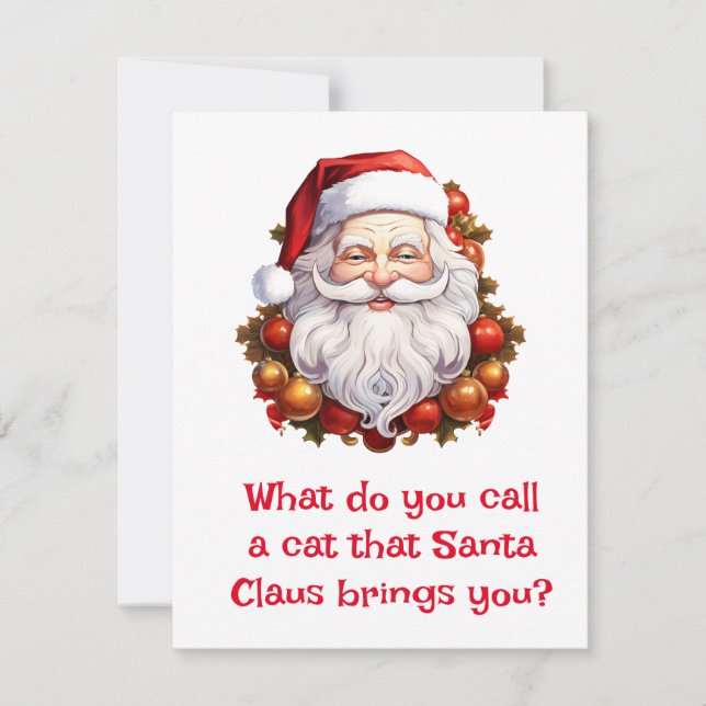 Cartes Pour Fêtes Annuelles Plaisanteries sur le Père Noël (Devant)