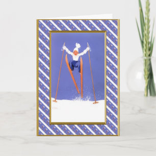Cartes Pour Fêtes Annuelles Plaisir en ski