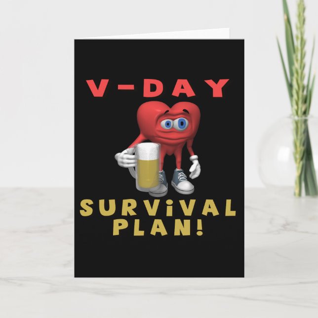 Cartes Pour Fêtes Annuelles Plan de survie de V-Jour (Devant)