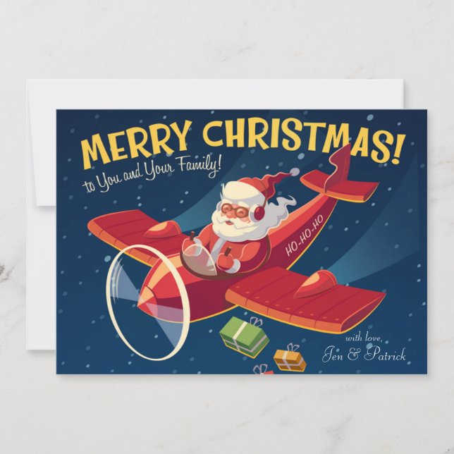 Cartes Pour Fêtes Annuelles Plan père Noël (Devant)