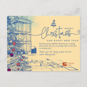 Cartes Pour Fêtes Annuelles Plan stratégique élégant Noël et architecture