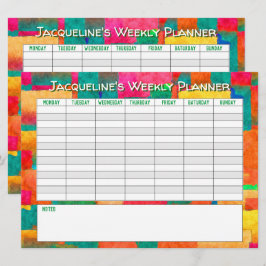 Cartes Pour Fêtes Annuelles Planificateur hebdomadaire à personnaliser avec un