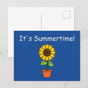 Cartes Pour Fêtes Annuelles Plante de tournesol dans un pot Personnaliser