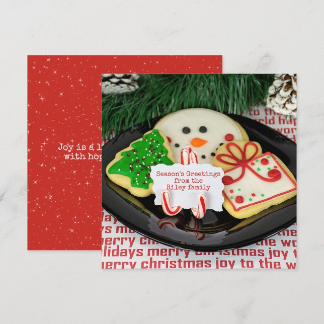 Cartes Pour Fêtes Annuelles Plaque de biscuits à sucre de Noël (Devant / Derrière)