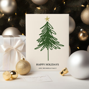 Cartes Pour Fêtes Annuelles Plat de Noël Arbre de Noël Simple Moderne