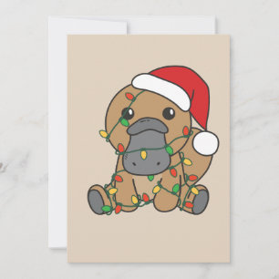 Cartes Pour Fêtes Annuelles Platypus Noël Animaux d'hiver Vacances Platypus