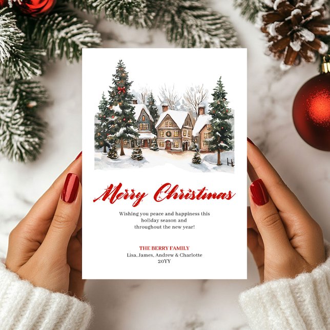 Cartes Pour Fêtes Annuelles Playful Cozy Holiday Scene Greeting Card (Playful Cozy Holiday Scene Greeting Card)