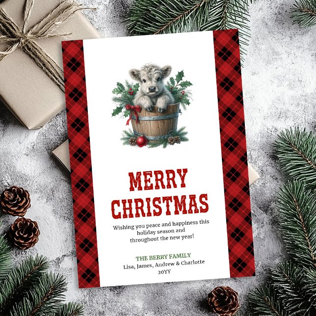 Cartes Pour Fêtes Annuelles Playful highland cow card editable holiday name (Playful highland cow card editable holiday name

)
