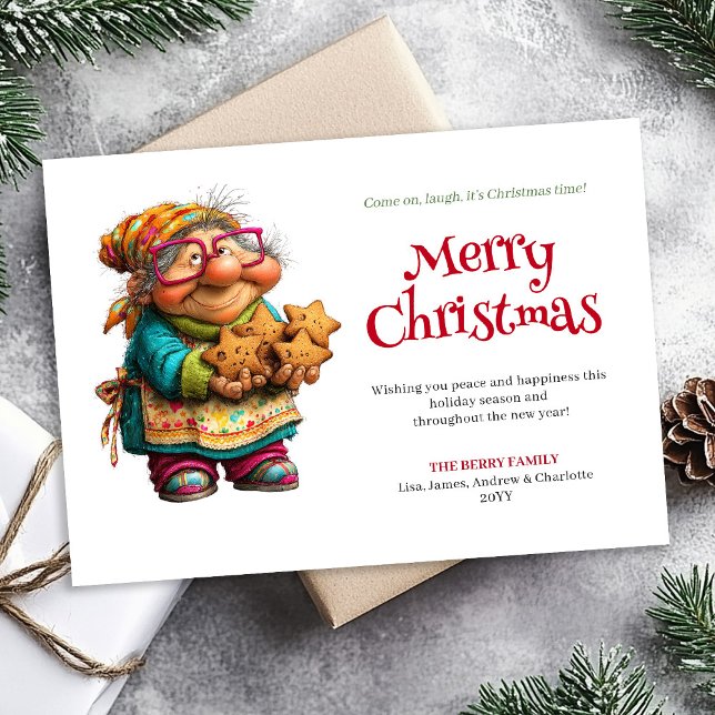Cartes Pour Fêtes Annuelles Playful Holiday Woman Editable Printable Greeting (Playful Holiday Woman Editable Printable Greeting)