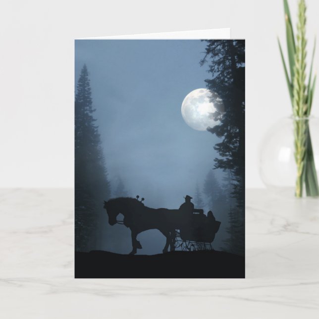 Cartes Pour Fêtes Annuelles Pleine lune de minuit - Bonnes Fêtes de course (Devant)
