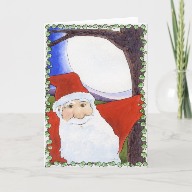 Cartes Pour Fêtes Annuelles Pleine lune Père Noël (Devant)