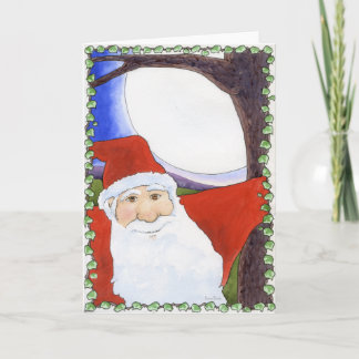 Cartes Pour Fêtes Annuelles Pleine lune Père Noël