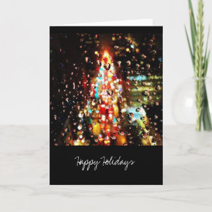 Cartes Pour Fêtes Annuelles Pleuvoir la ville allume des vacances